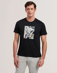 Men JUSTINO - Black Branded Box Print Graphic Cotton T-Shirt - Ted Baker