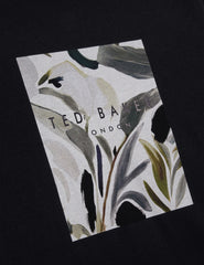 Men JUSTINO - Black Branded Box Print Graphic Cotton T-Shirt - Ted Baker