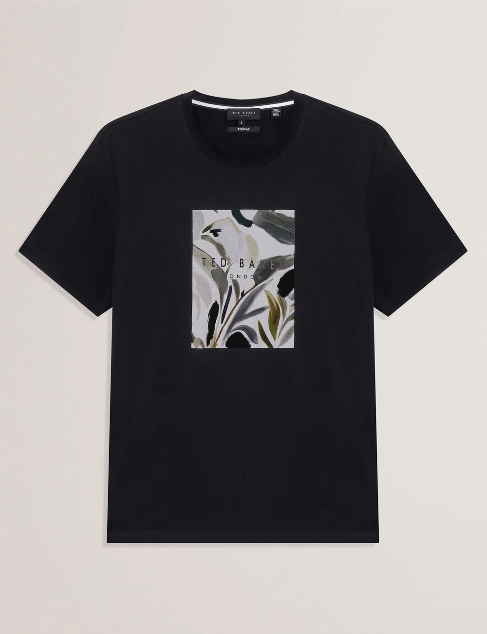 Men JUSTINO - Black Branded Box Print Graphic Cotton T-Shirt - Ted Baker