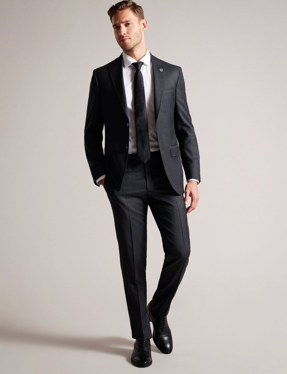 Men CORE SUIT TROUSER - Grey - Ted Baker