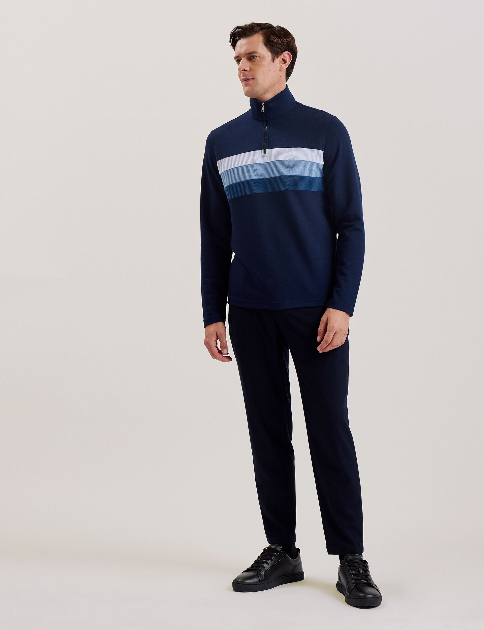 Men LONGMAN - Ombre Stripe Half-Zip Sweatshirt - Ted Baker