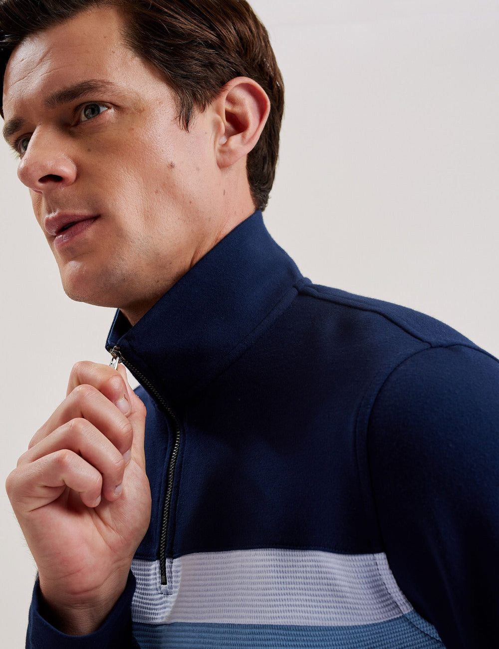Men LONGMAN - Ombre Stripe Half-Zip Sweatshirt - Ted Baker