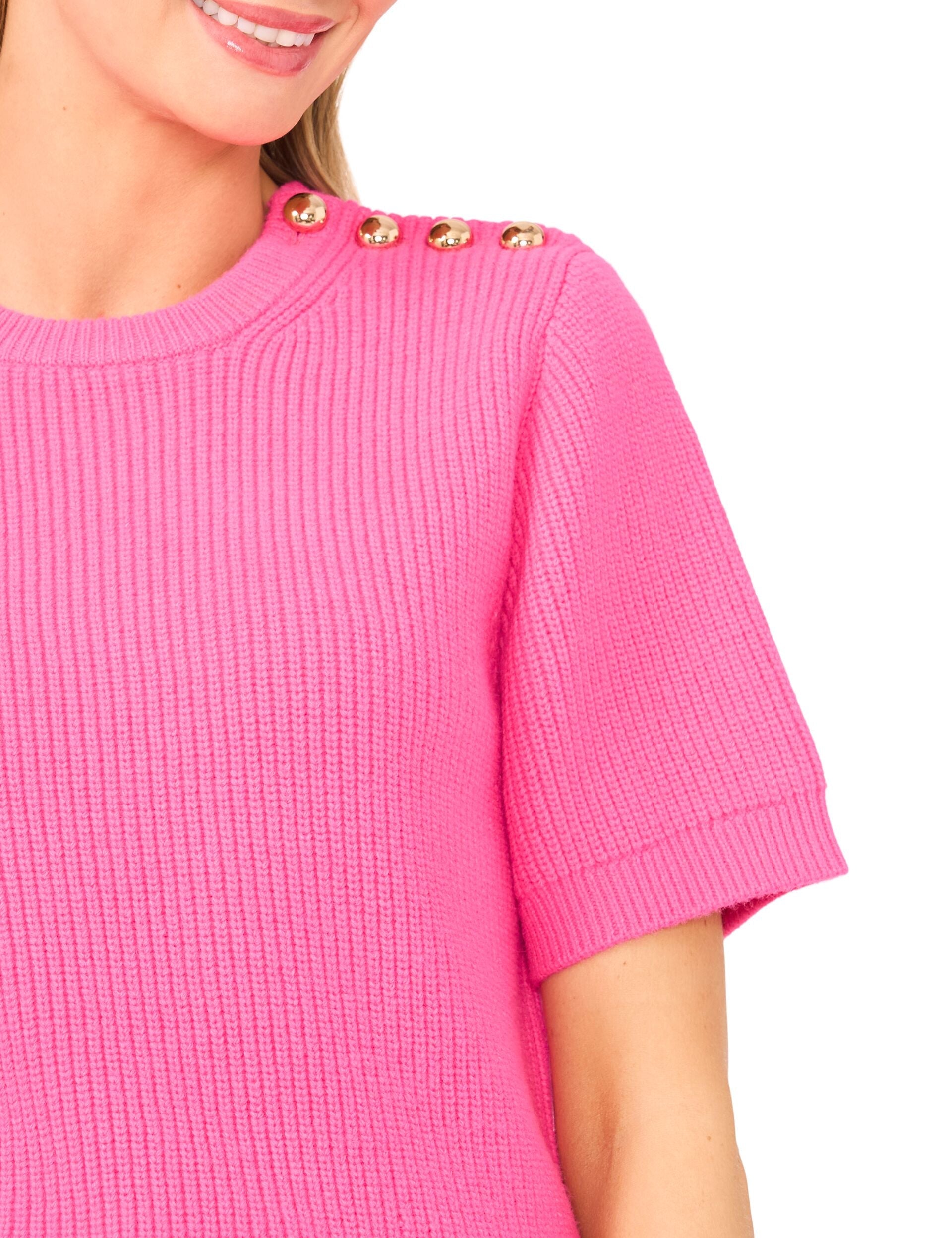 Women|Sale LIYA - Short Sleeve Crew Neck One Shoulder Button Top - Ted Baker