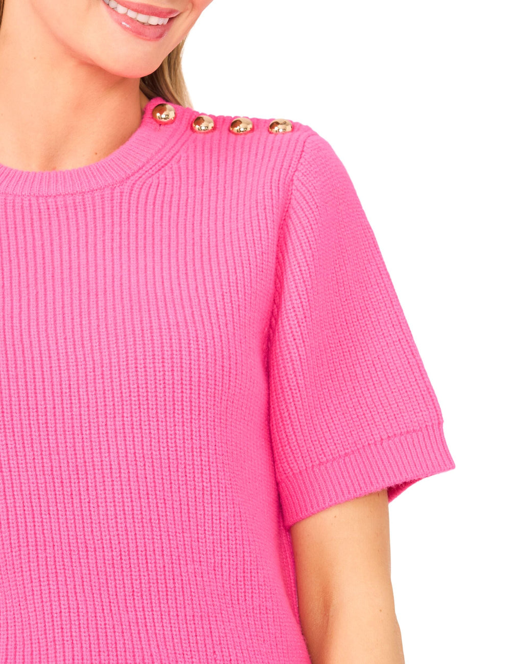 Women|Sale LIYA - Short Sleeve Crew Neck One Shoulder Button Top - Ted Baker