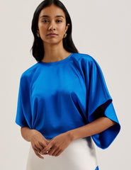 Women CHERIKA - Batwing Short Sleeve Satin Blouse - Ted Baker
