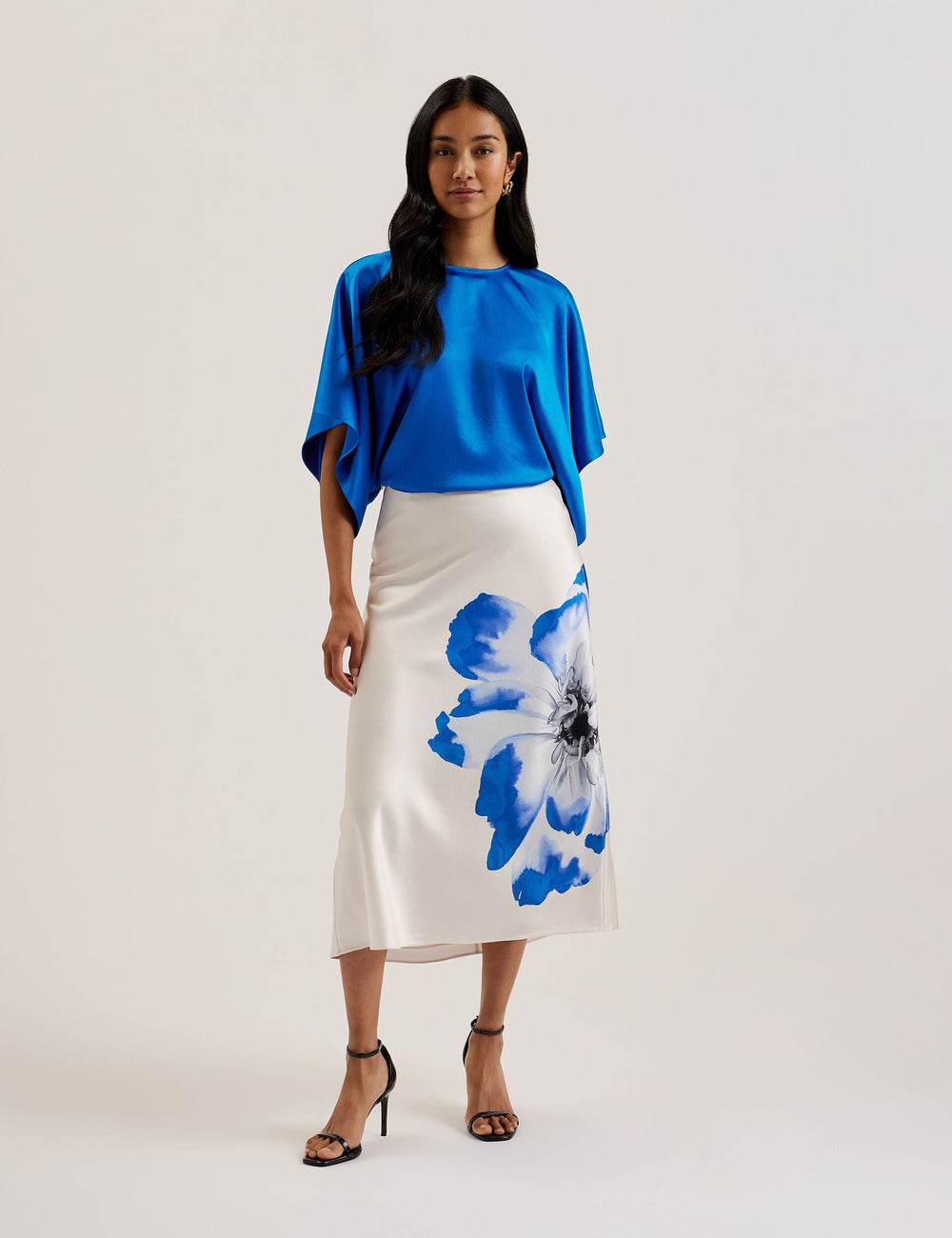 Women CHERIKA - Batwing Short Sleeve Satin Blouse - Ted Baker