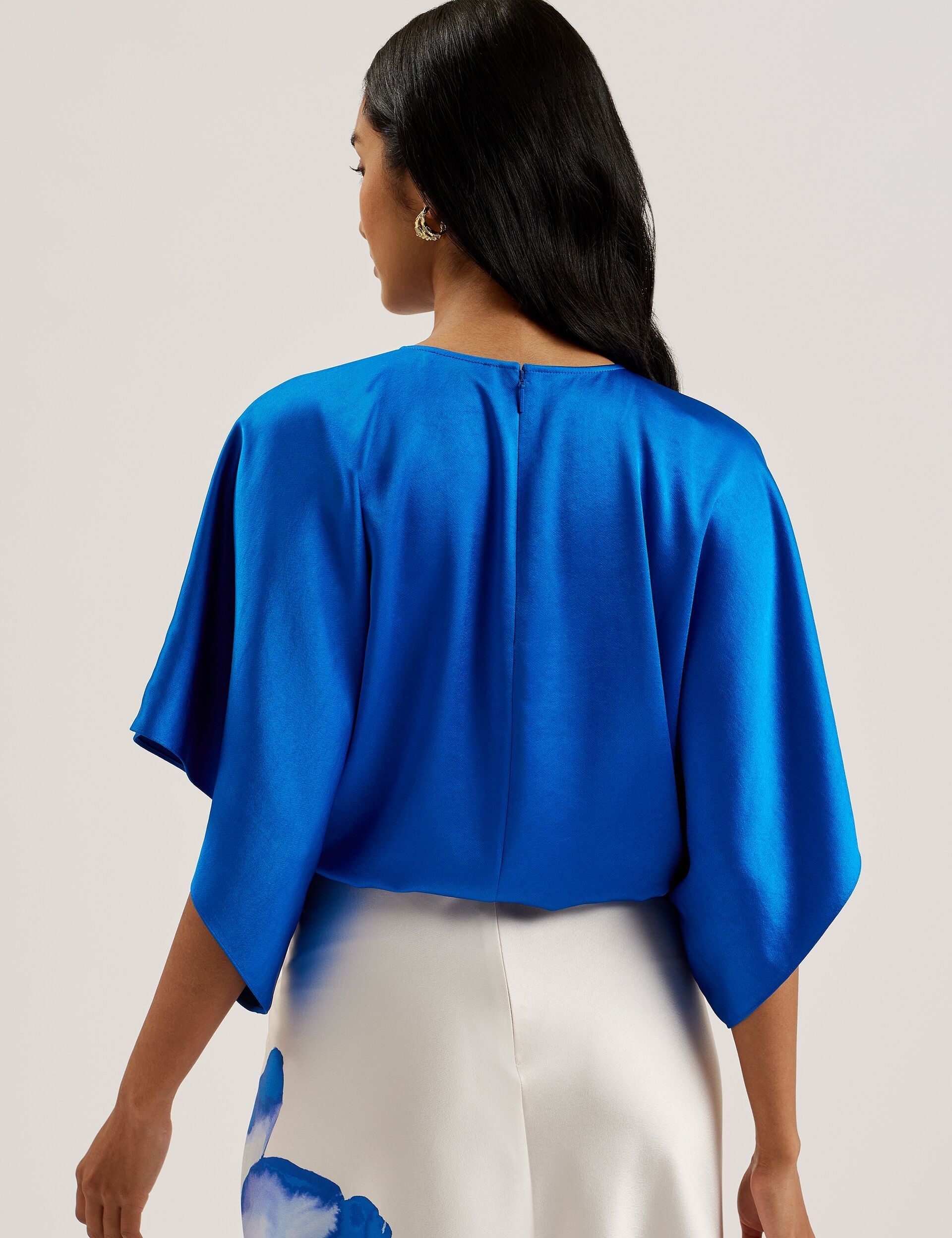 Women CHERIKA - Batwing Short Sleeve Satin Blouse - Ted Baker