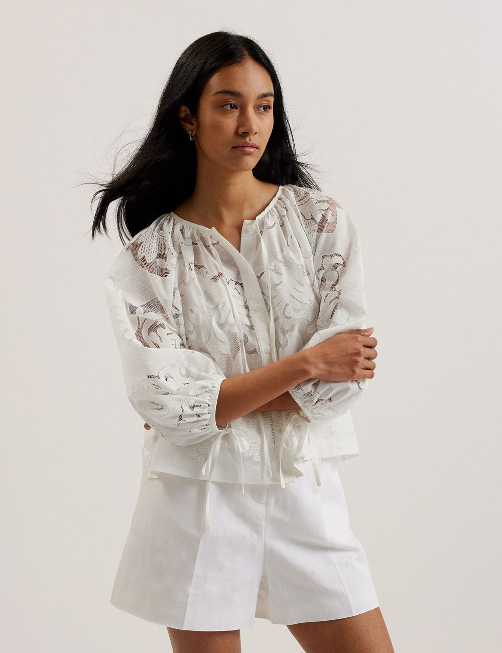 Women BACINA - Lace 3/4 Balloon Sleeve Blouse - Ted Baker
