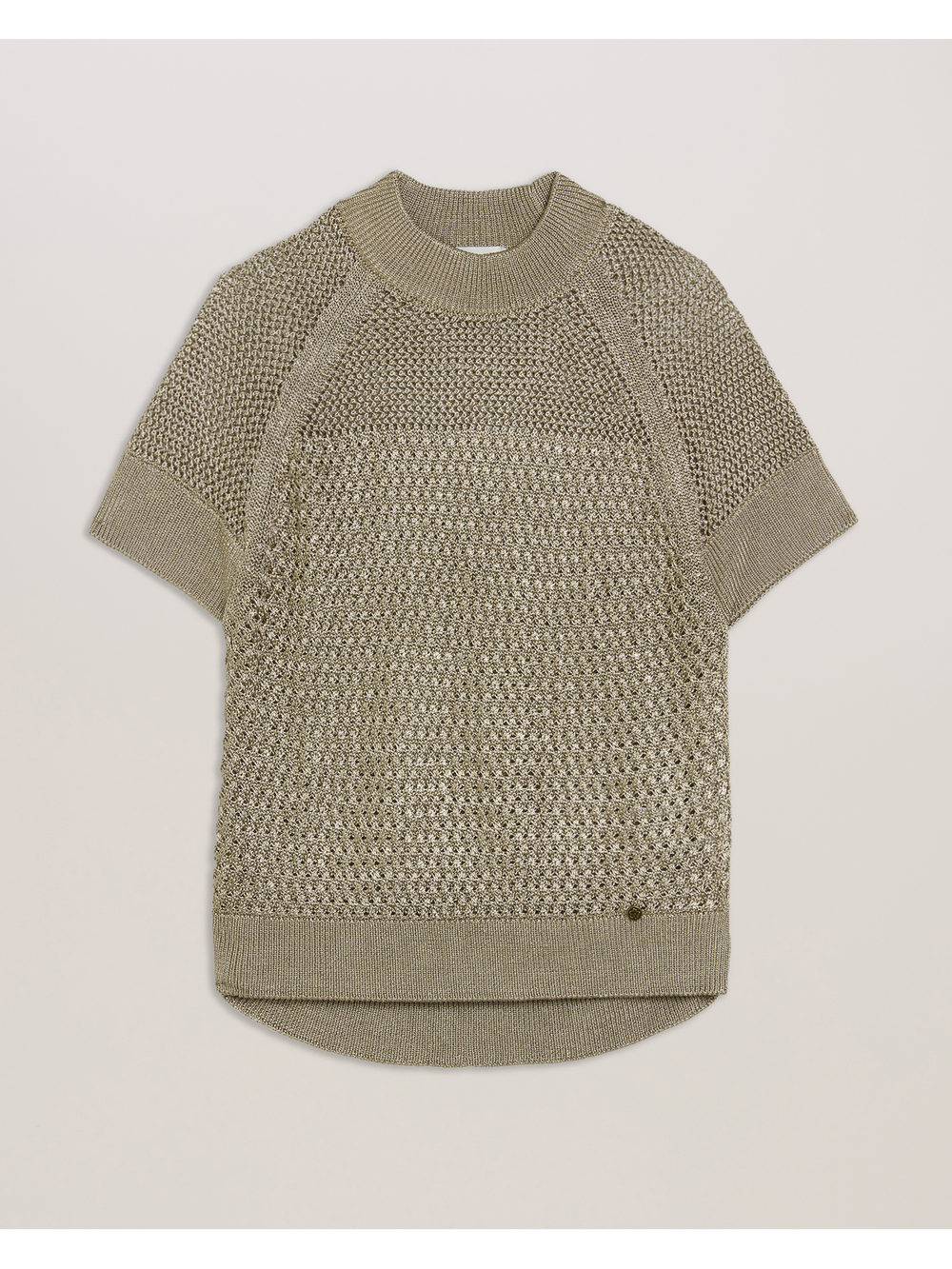 Women ABALY - Metallic Knitted Short Sleeve Top - Ted Baker