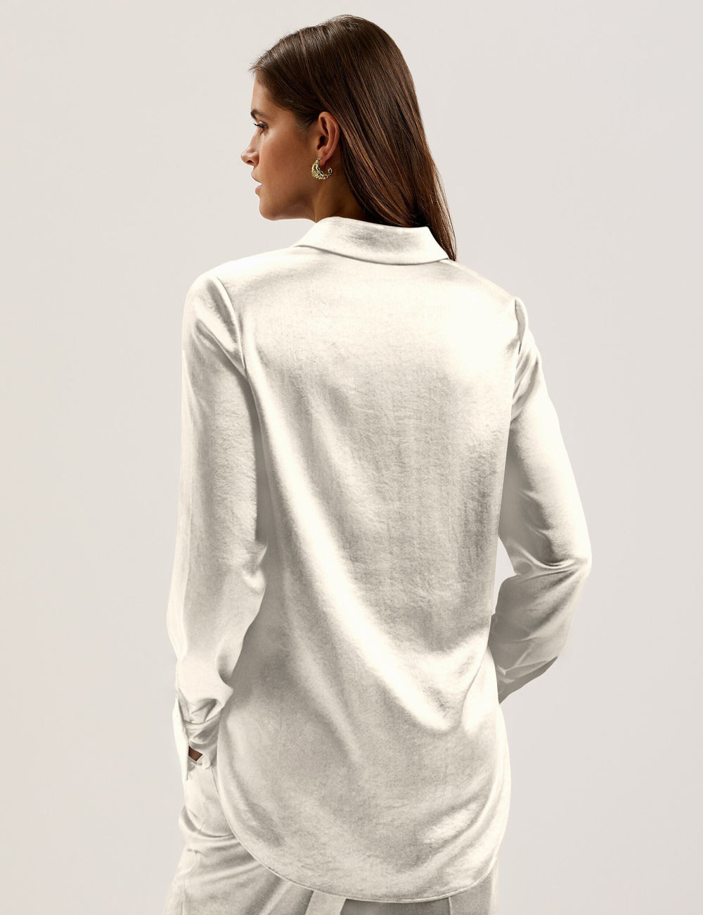 Women SONORA - Satin Longline Covered Placket Blouse - Ted Baker