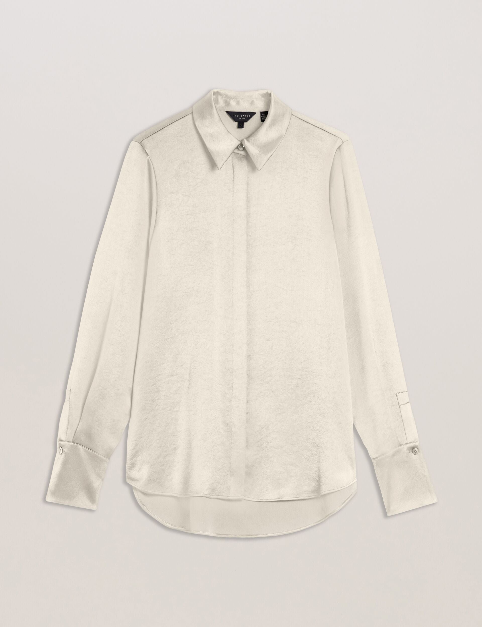 Women SONORA - Satin Longline Covered Placket Blouse - Ted Baker