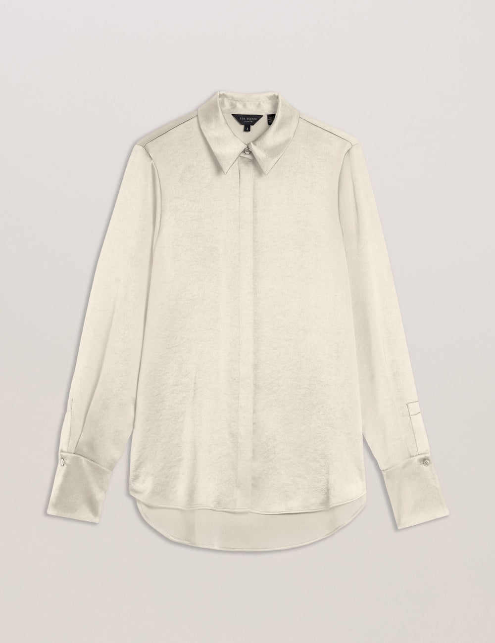 Women SONORA - Satin Longline Covered Placket Blouse - Ted Baker
