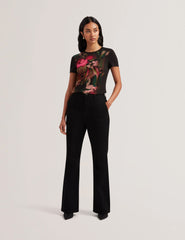Women SUNNYY - Blurred Floral Print Slim Fit T-Shirt - Ted Baker