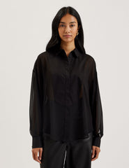 Women LECHOSA - Bib Front Sheer Long Sleeve Blouse - Ted Baker