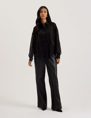 Women LECHOSA - Bib Front Sheer Long Sleeve Blouse - Ted Baker