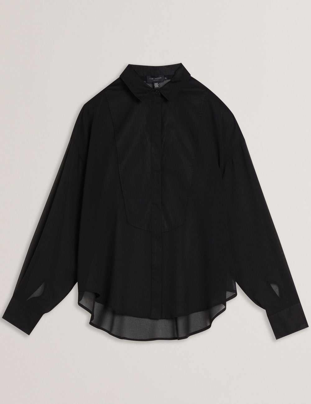 Women LECHOSA - Bib Front Sheer Long Sleeve Blouse - Ted Baker