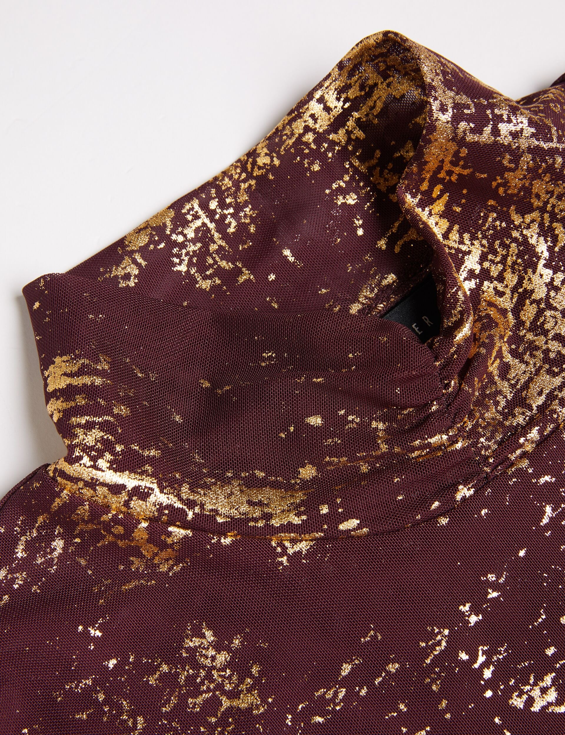 Women SOFIY - Foil Print High Neck Mesh Top - Ted Baker