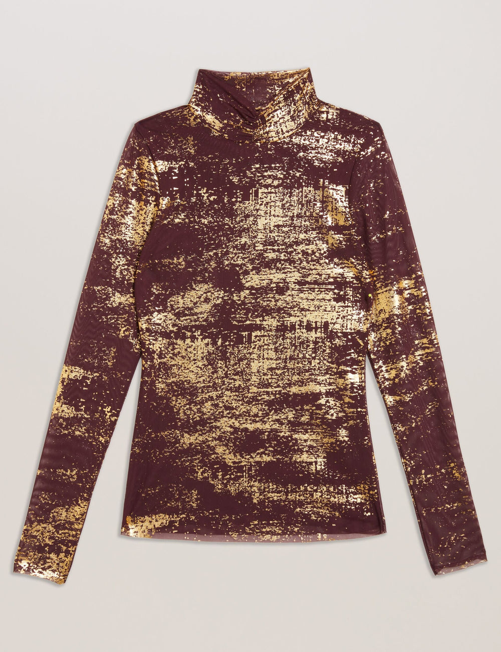 Women SOFIY - Foil Print High Neck Mesh Top - Ted Baker