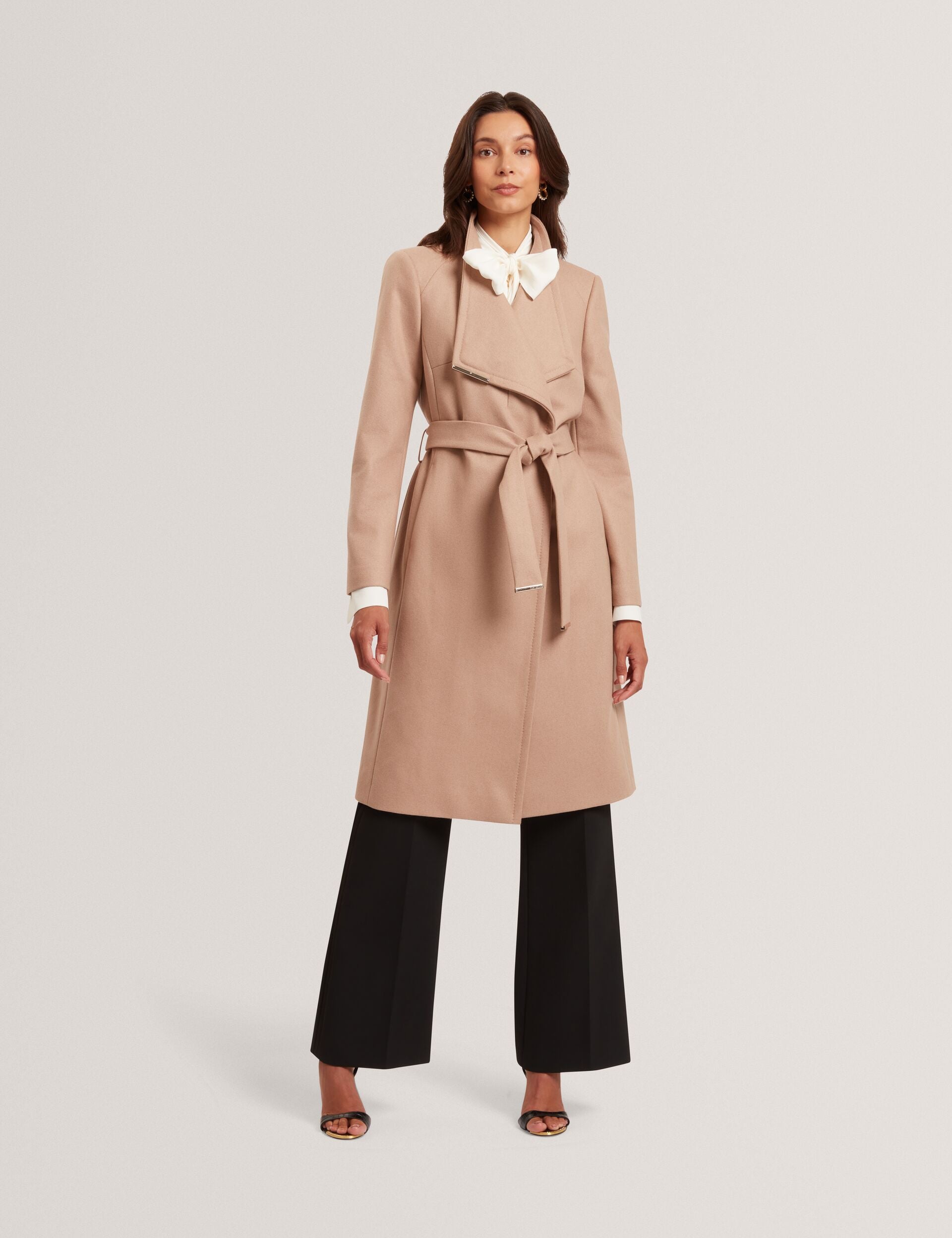 Women|Sale ROSE Mid Length Belted Wool Wrap Coat - Ted Baker