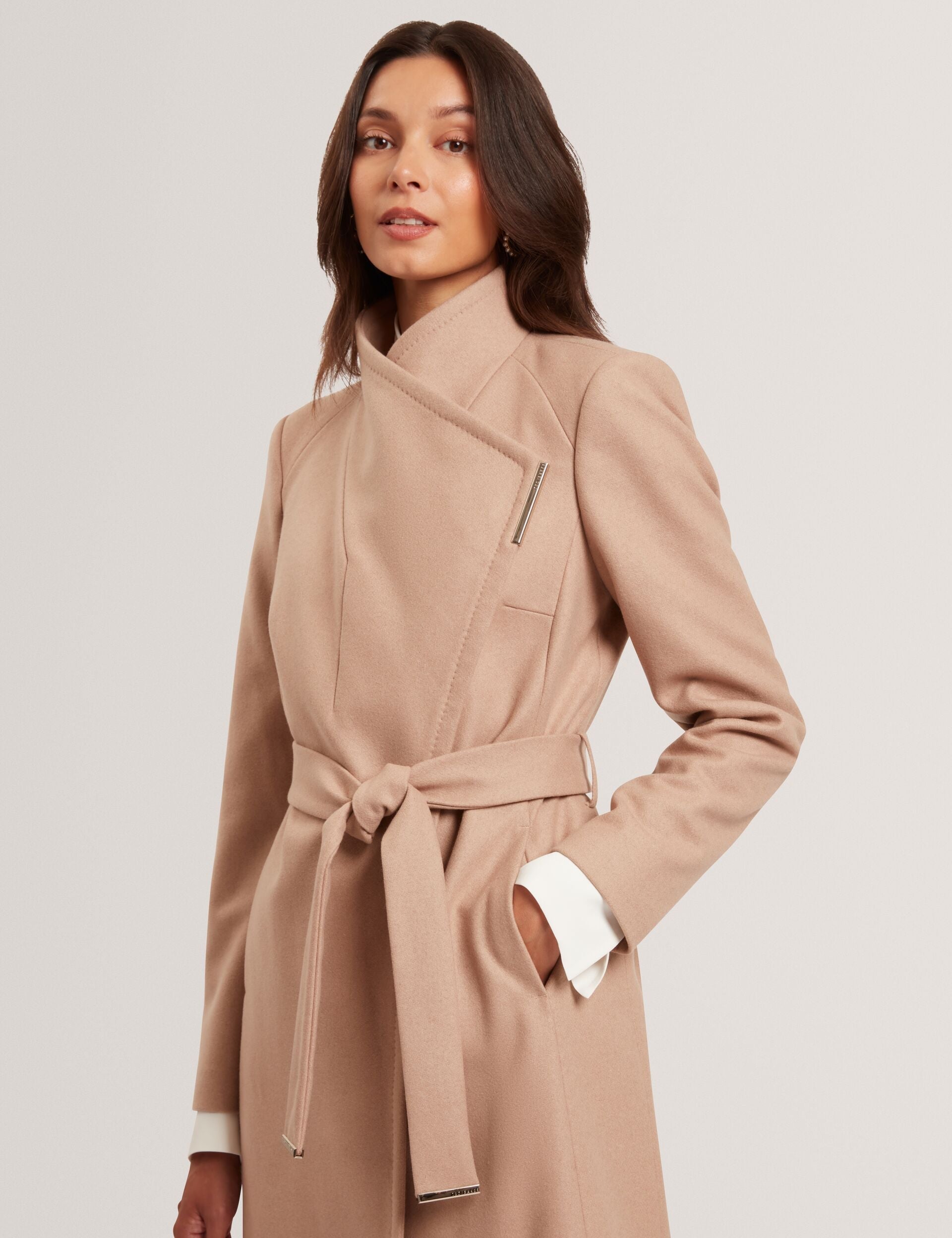 Women|Sale ROSE Mid Length Belted Wool Wrap Coat - Ted Baker