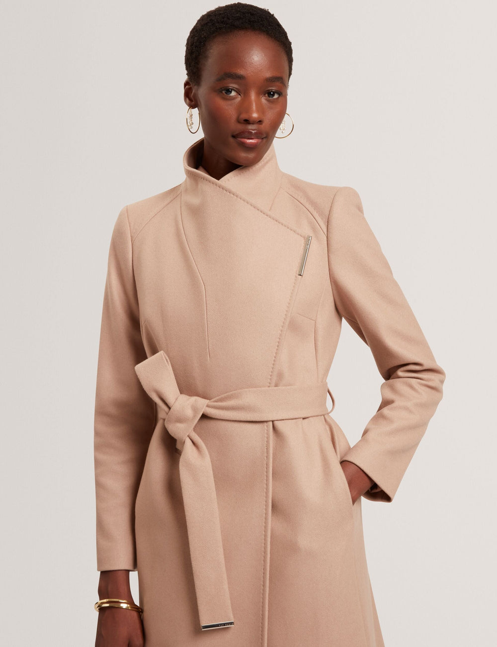 Women|Sale ROSELL Longline Belted Wool Wrap Coat - Ted Baker