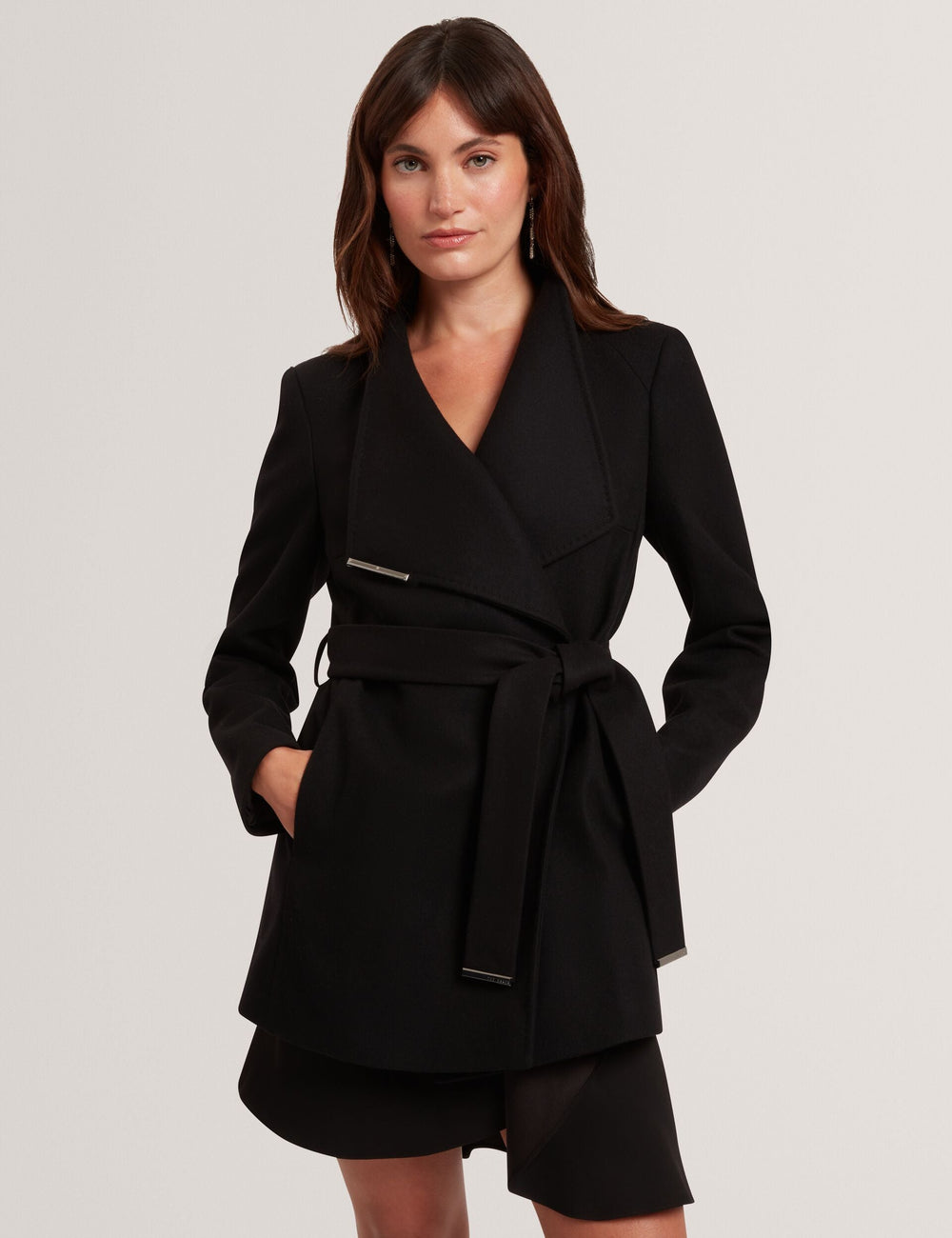 Women|Sale ROSESS Short Belted Wool Wrap Coat - Ted Baker