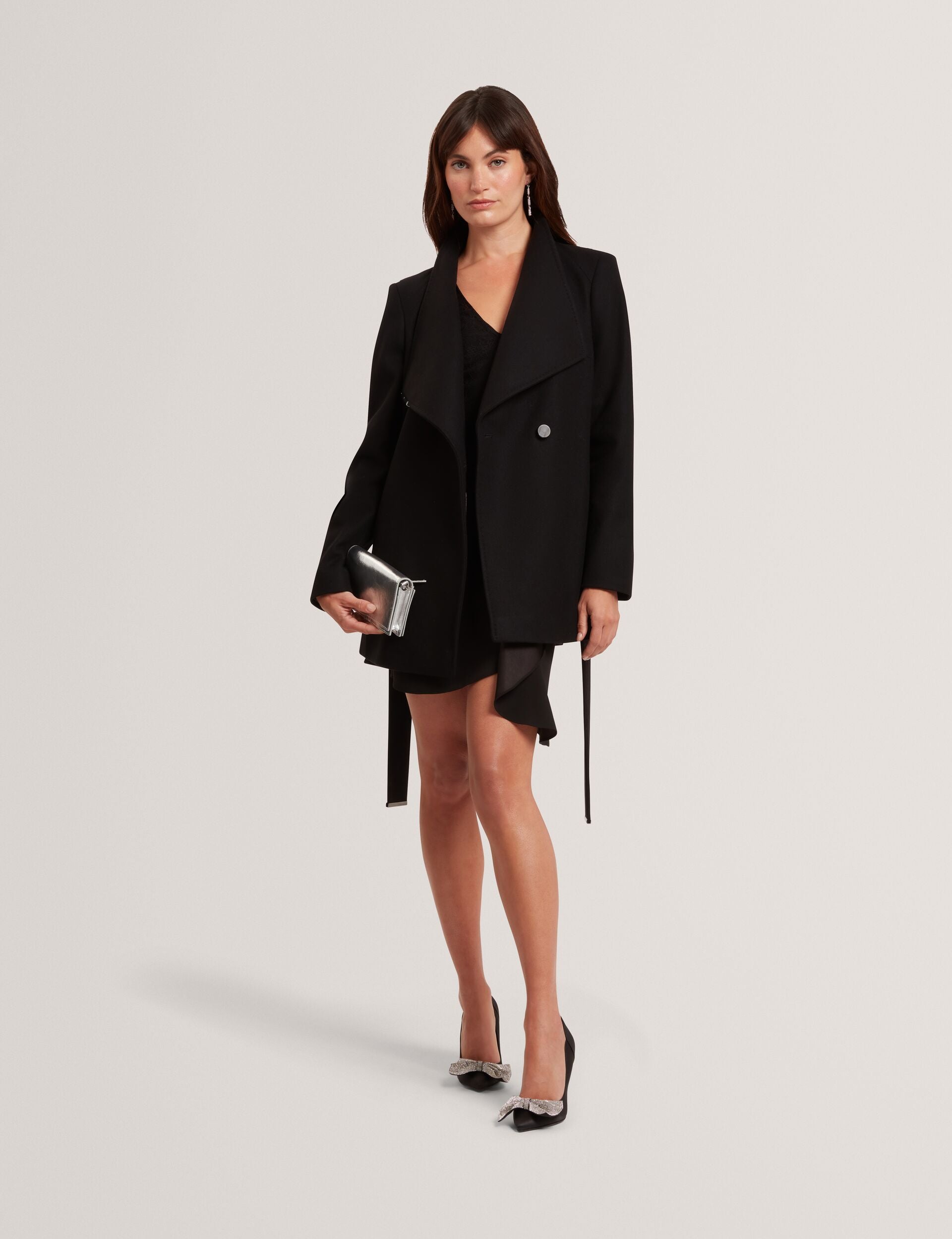 Women|Sale ROSESS Short Belted Wool Wrap Coat - Ted Baker