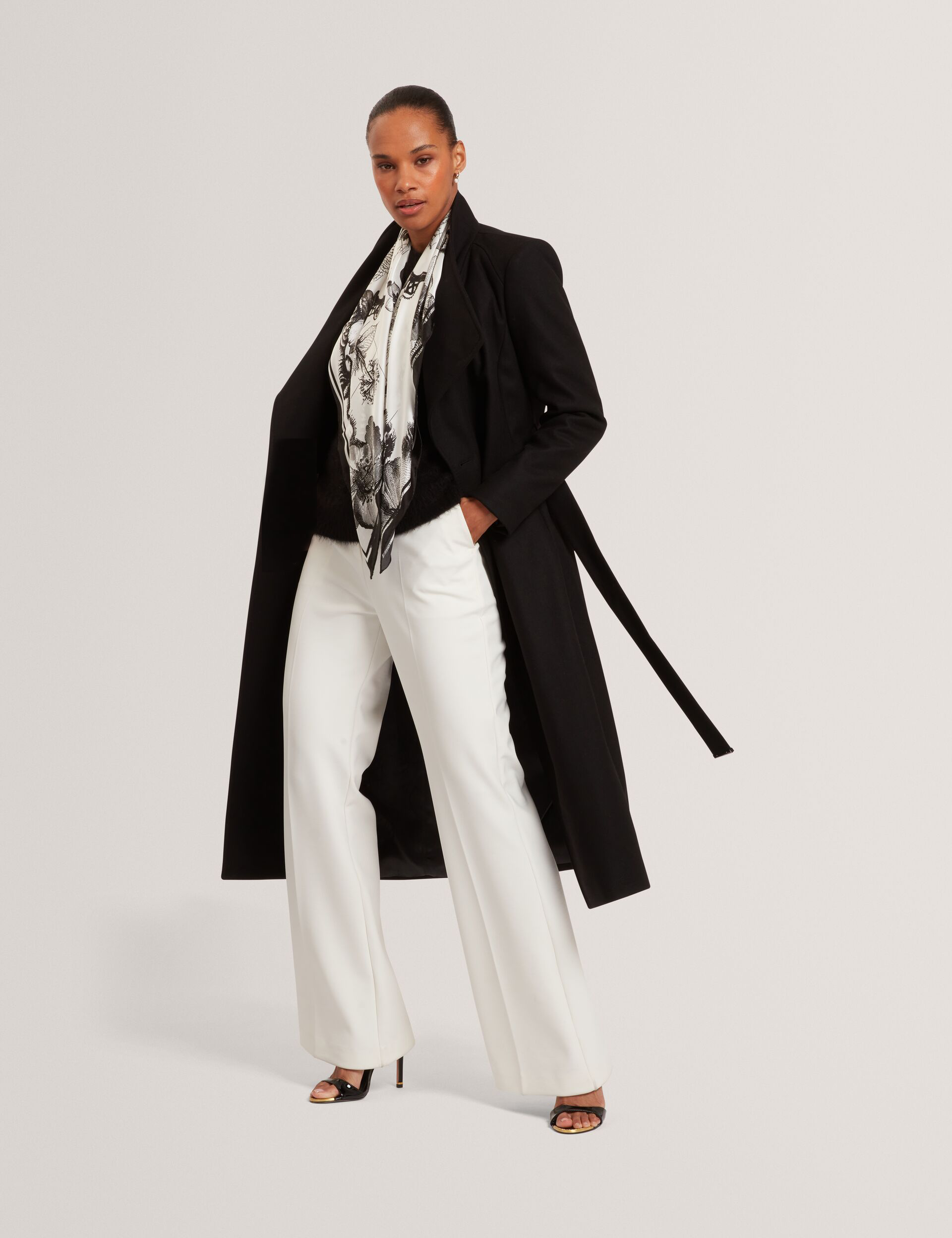 Women|Sale ROSELL Longline Belted Wool Wrap Coat - Ted Baker
