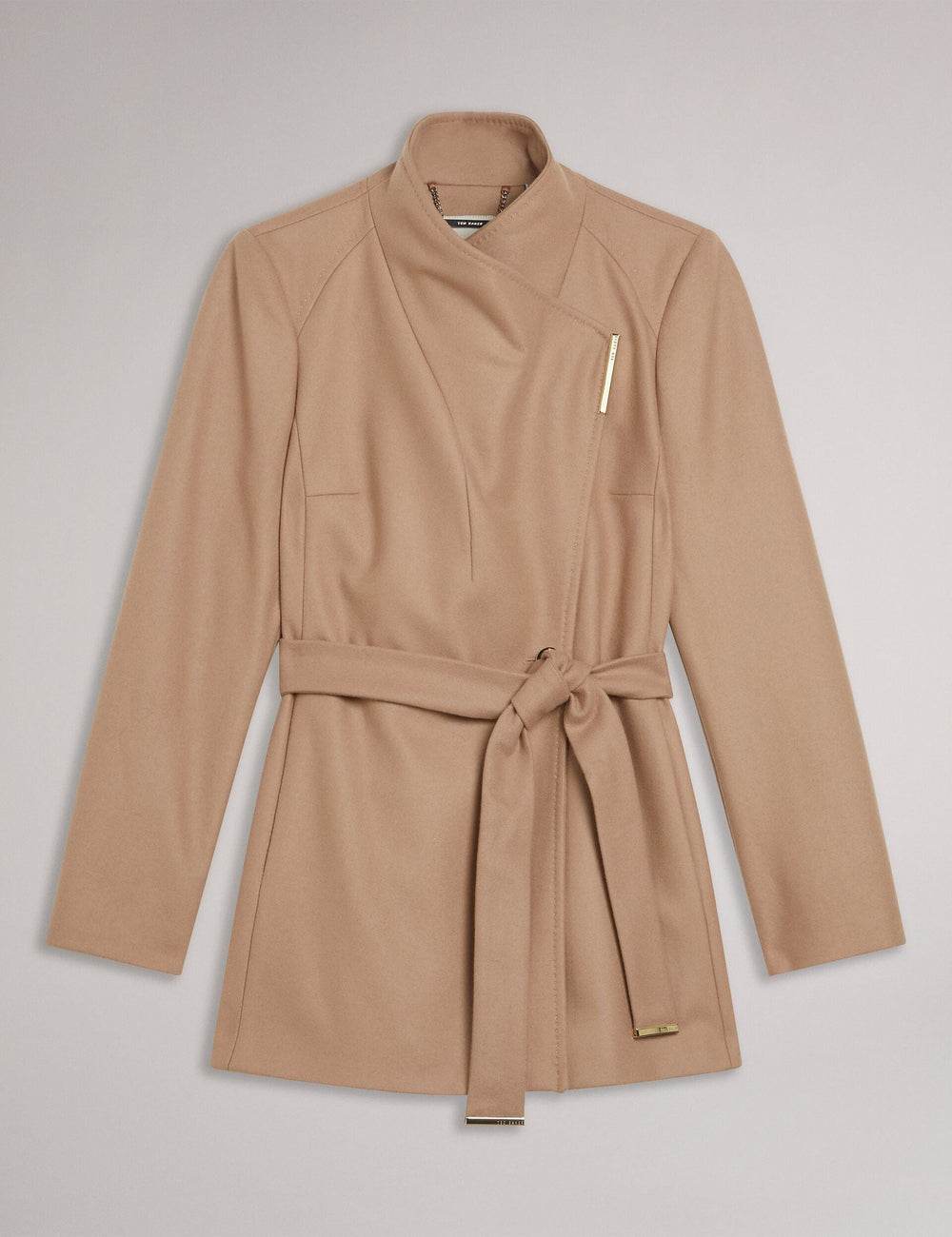 Women|Sale Ted Baker Women's ROSESSO Short Belted Wool Wrap Coat in Camel - Ted Baker