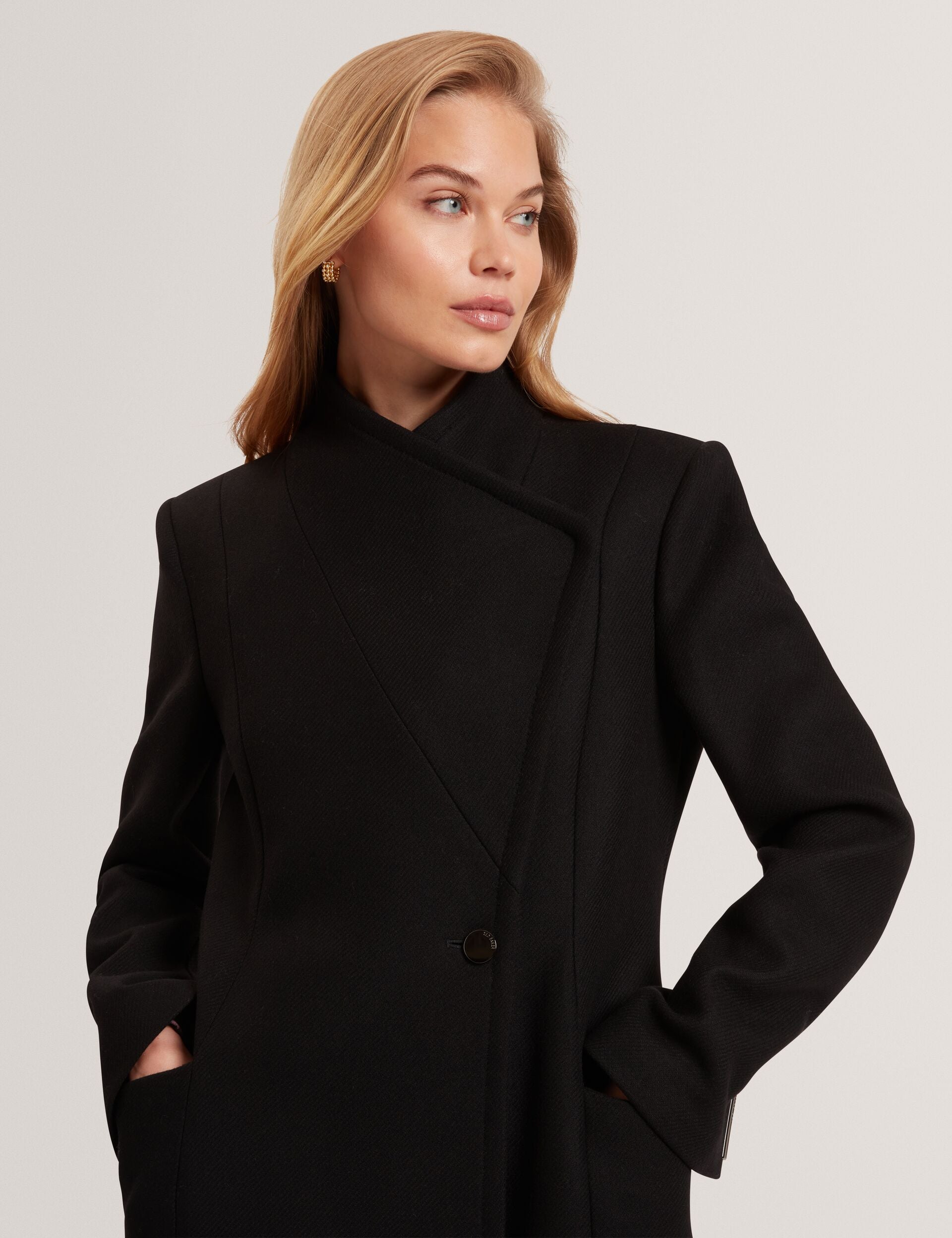 Women|Sale MINDEE Wool Rich Hourglass Longline Wrap Coat - Ted Baker