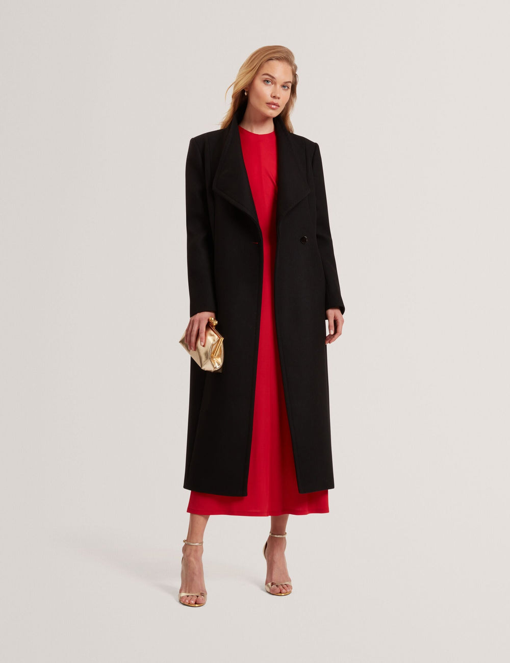 Women|Sale MINDEE Wool Rich Hourglass Longline Wrap Coat - Ted Baker