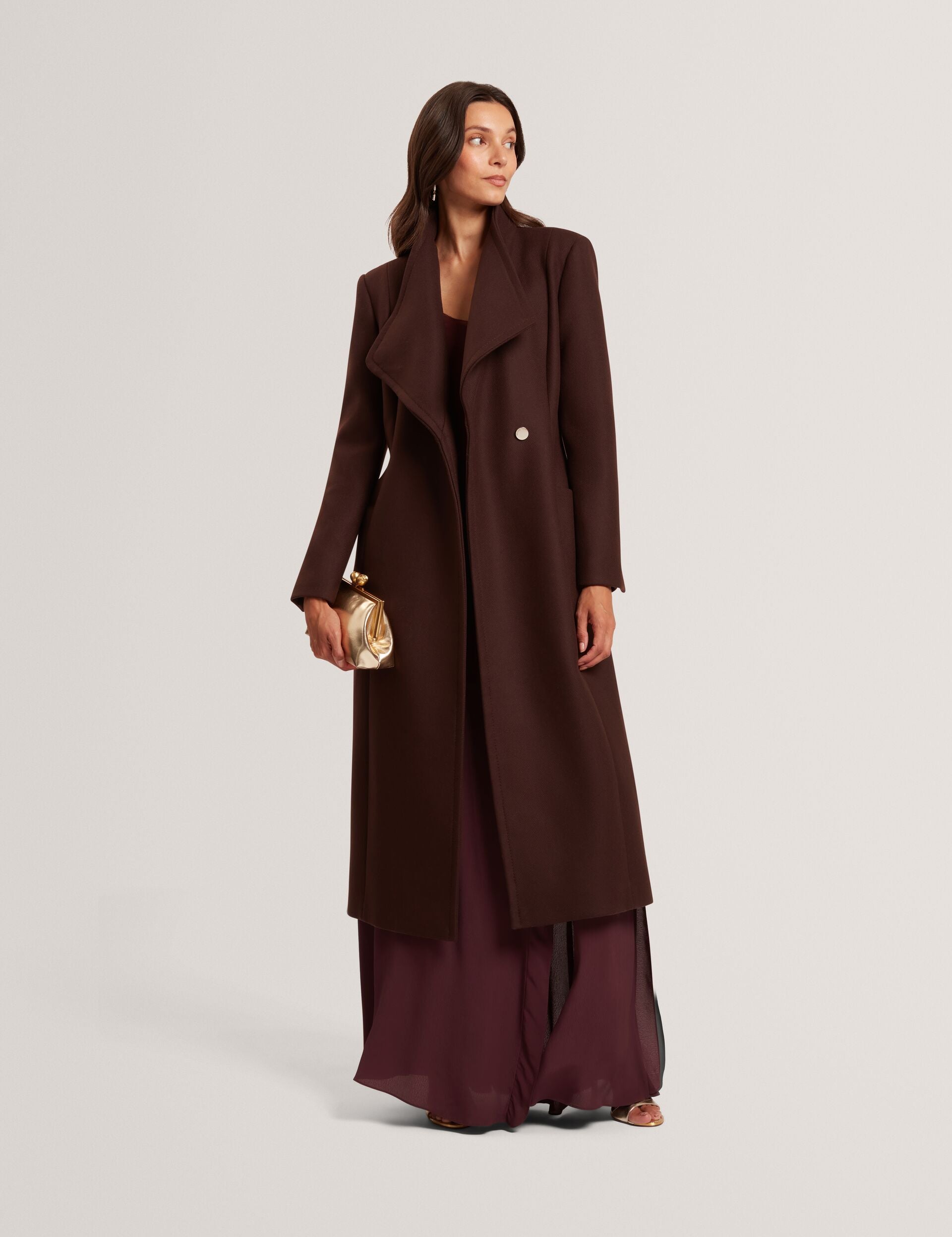Women|Sale MINDEE Wool Rich Hourglass Longline Wrap Coat - Ted Baker