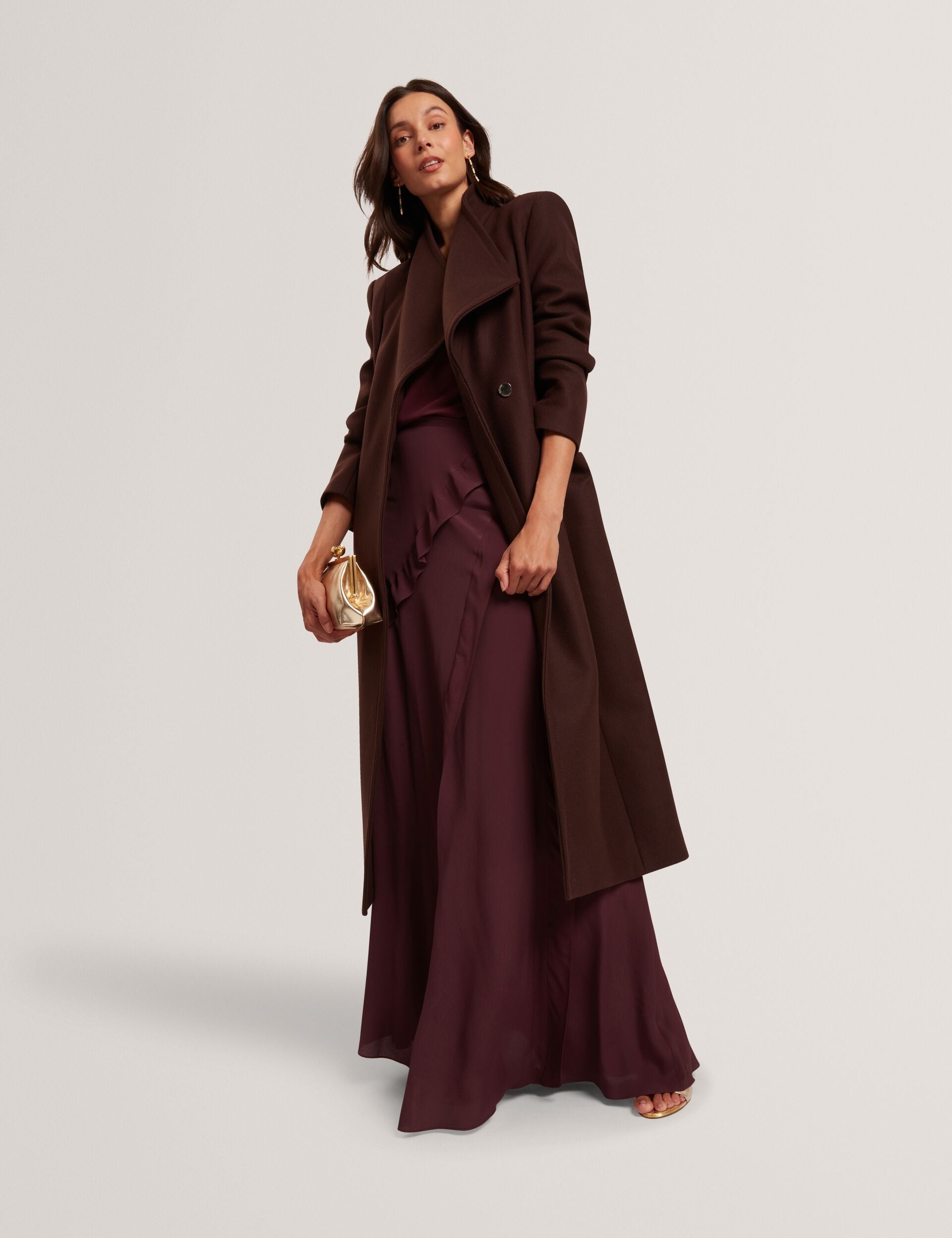 Women|Sale MINDEE Wool Rich Hourglass Longline Wrap Coat - Ted Baker
