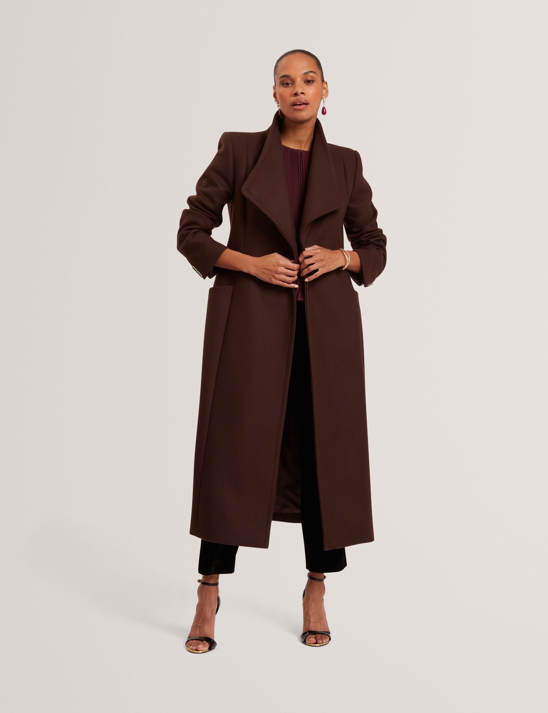Women|Sale MINDEE Wool Rich Hourglass Longline Wrap Coat - Ted Baker