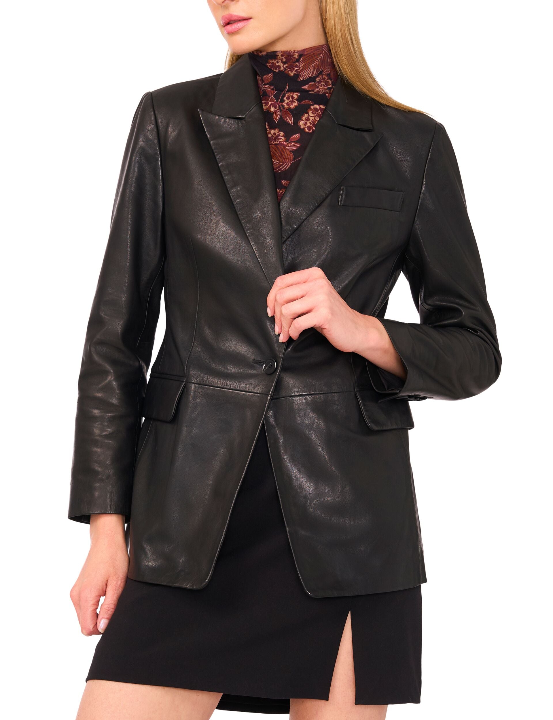 Women LYNDE - Leather Single Breasted Blazer - Ted Baker