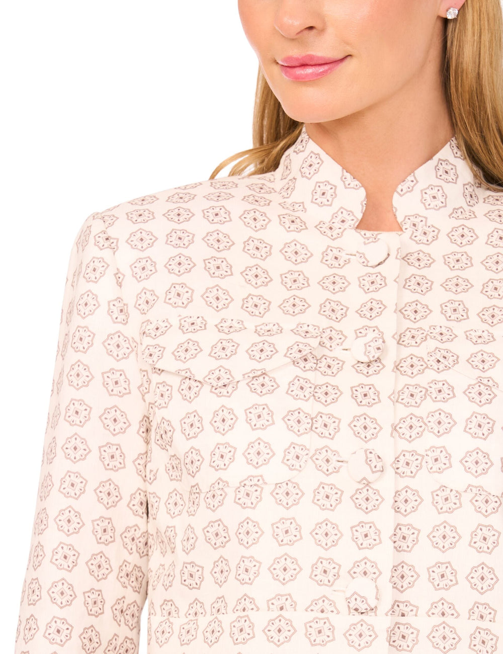 Women|Sale CROPPED STRUCTURED POCKET DETAIL JACKET - New Ivory - Ted Baker