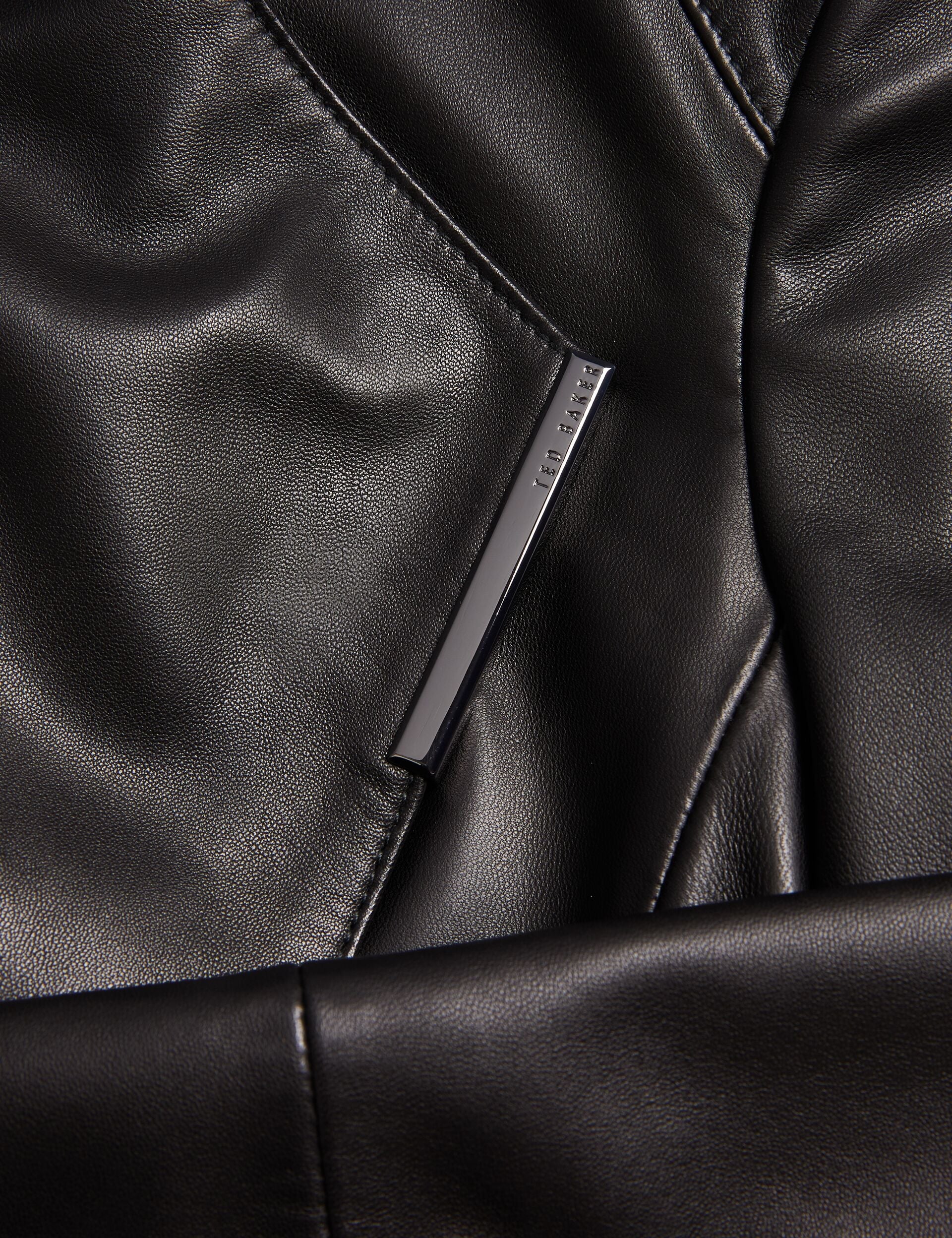 Women RIYOZE - Wrap Front Cropped Leather Jacket - Ted Baker