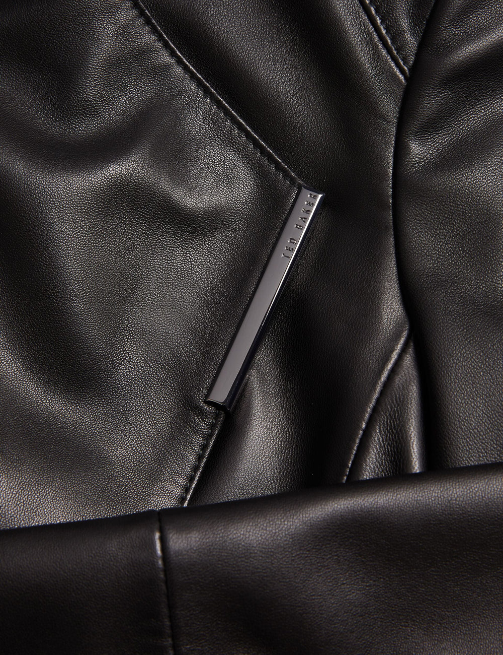 Women RIYOZE - Wrap Front Cropped Leather Jacket - Ted Baker