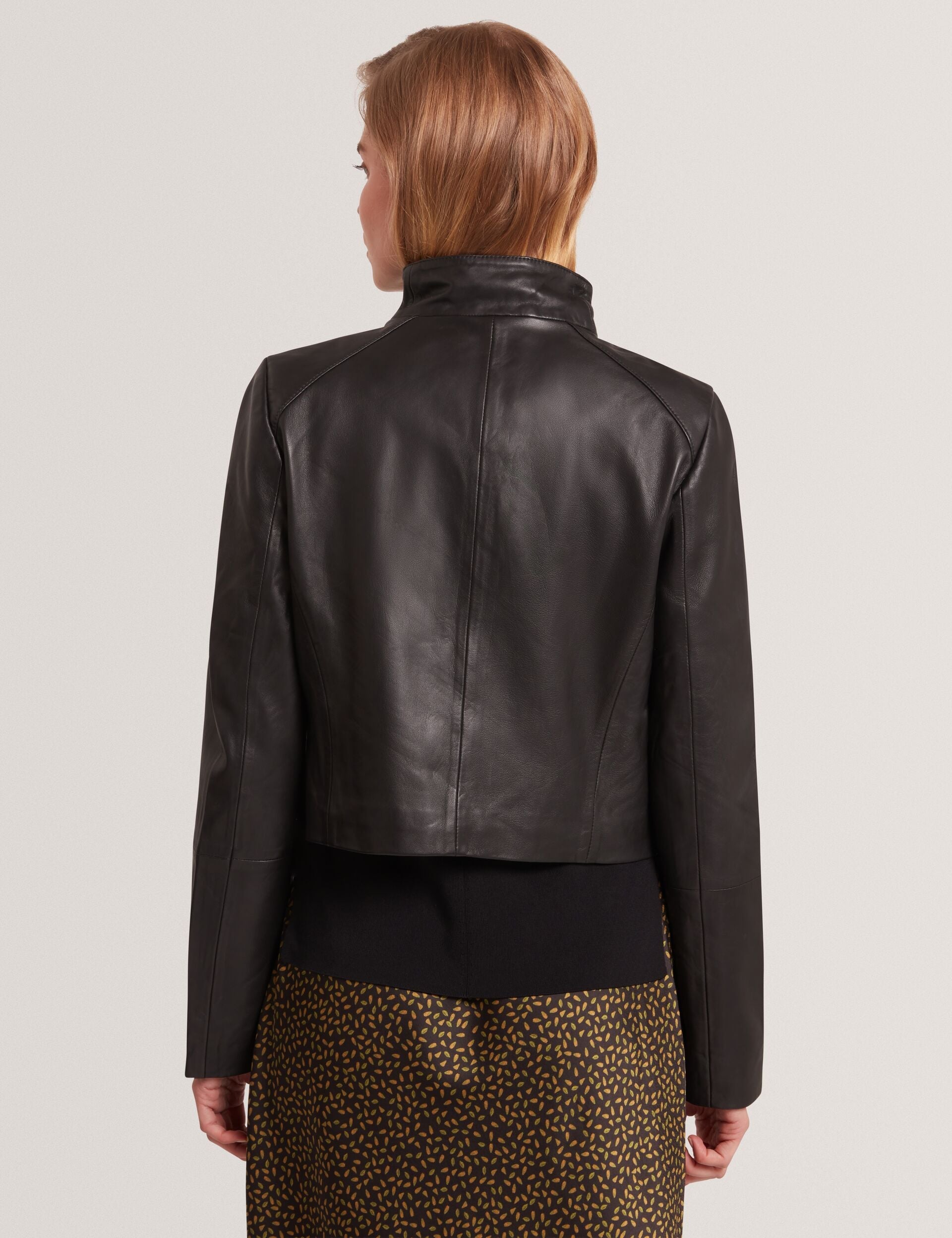 Women RIYOZE - Wrap Front Cropped Leather Jacket - Ted Baker