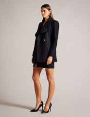 Women|Sale Ted Baker Women's ROSESSO Short Belted Wool Wrap Coat in Black - Ted Baker
