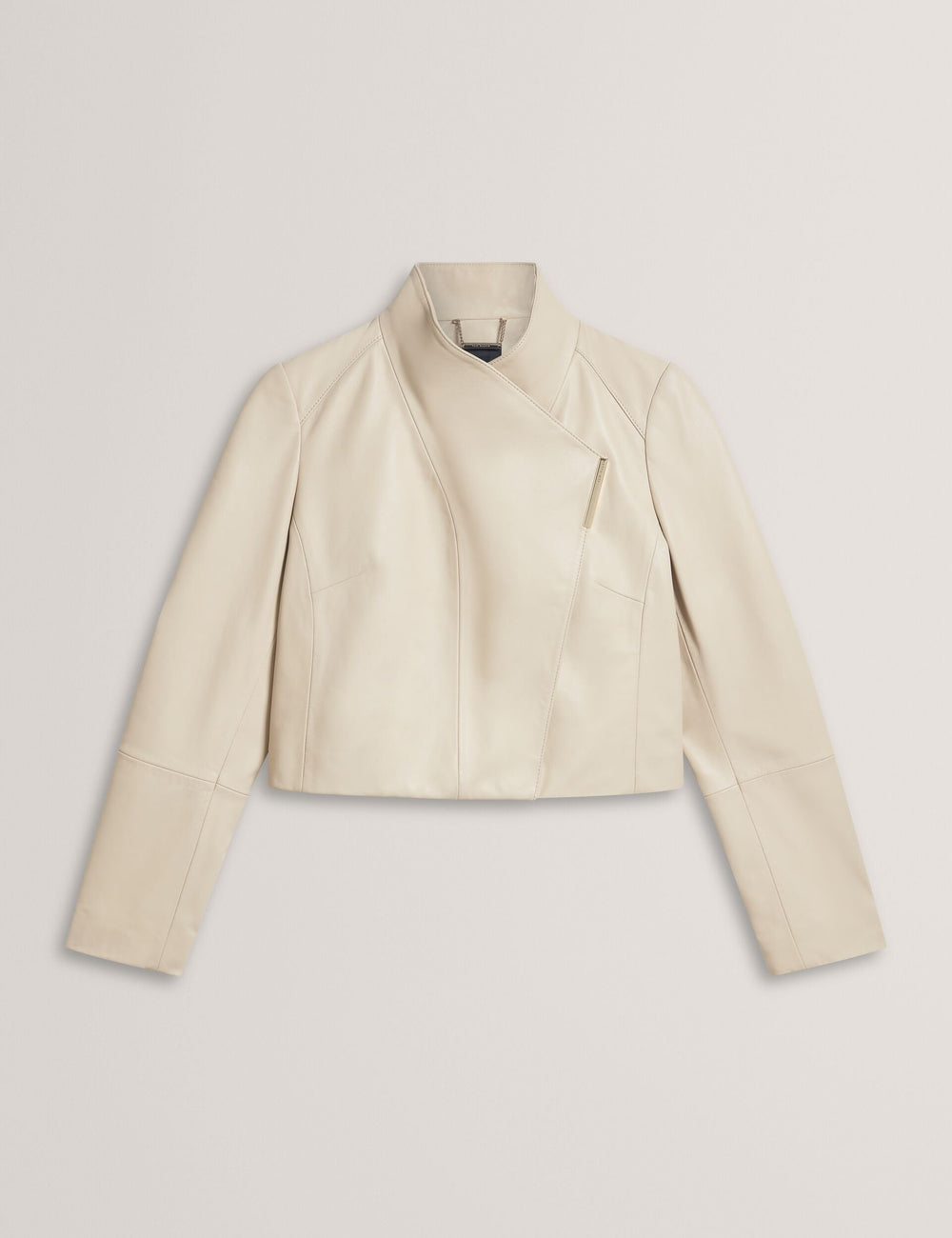 Women RIYOZE - Wrap Front Cropped Leather Jacket - Ted Baker