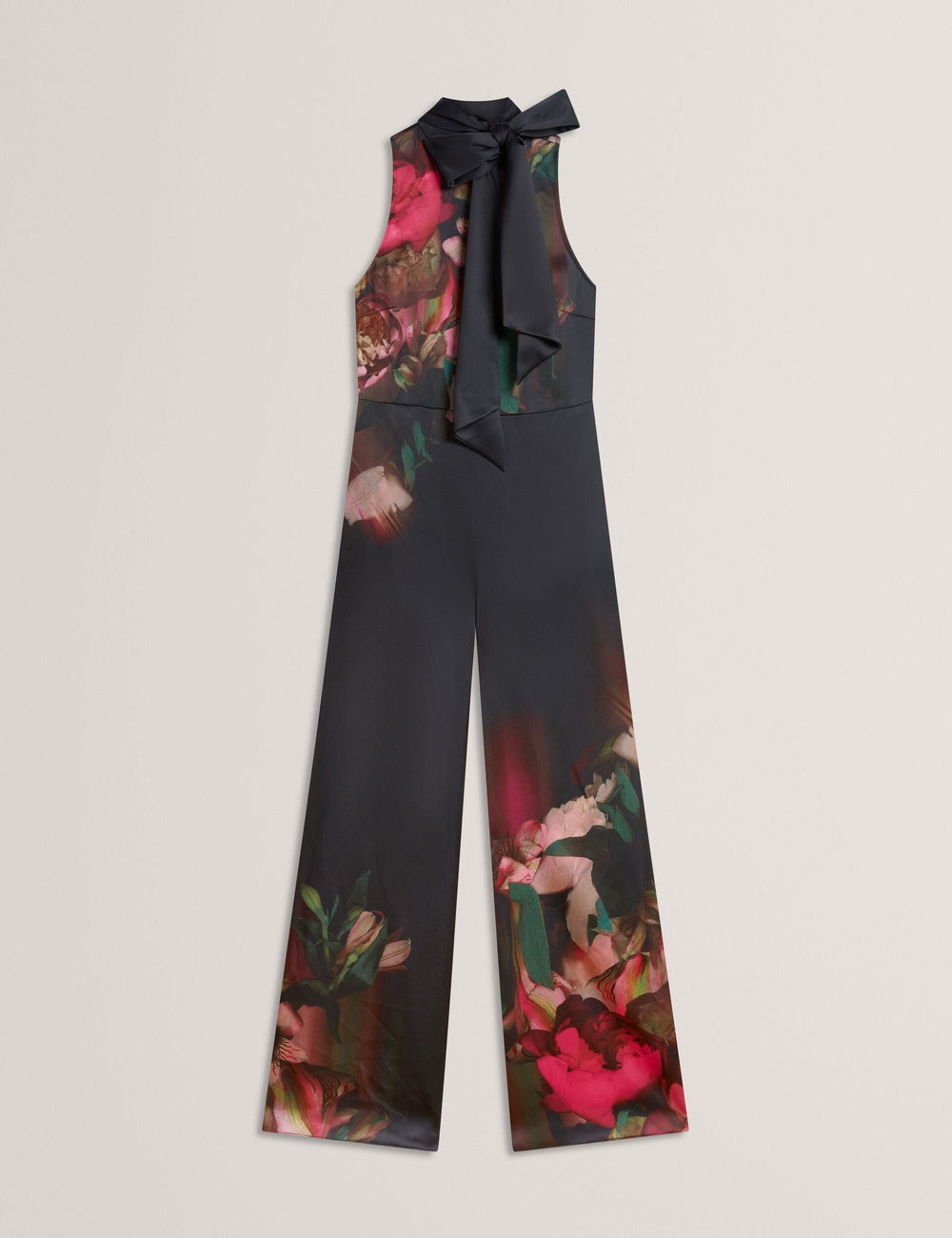 Women KINSALA - Printed Neck Tie Detail Wide Leg Jumpsuit - Ted Baker