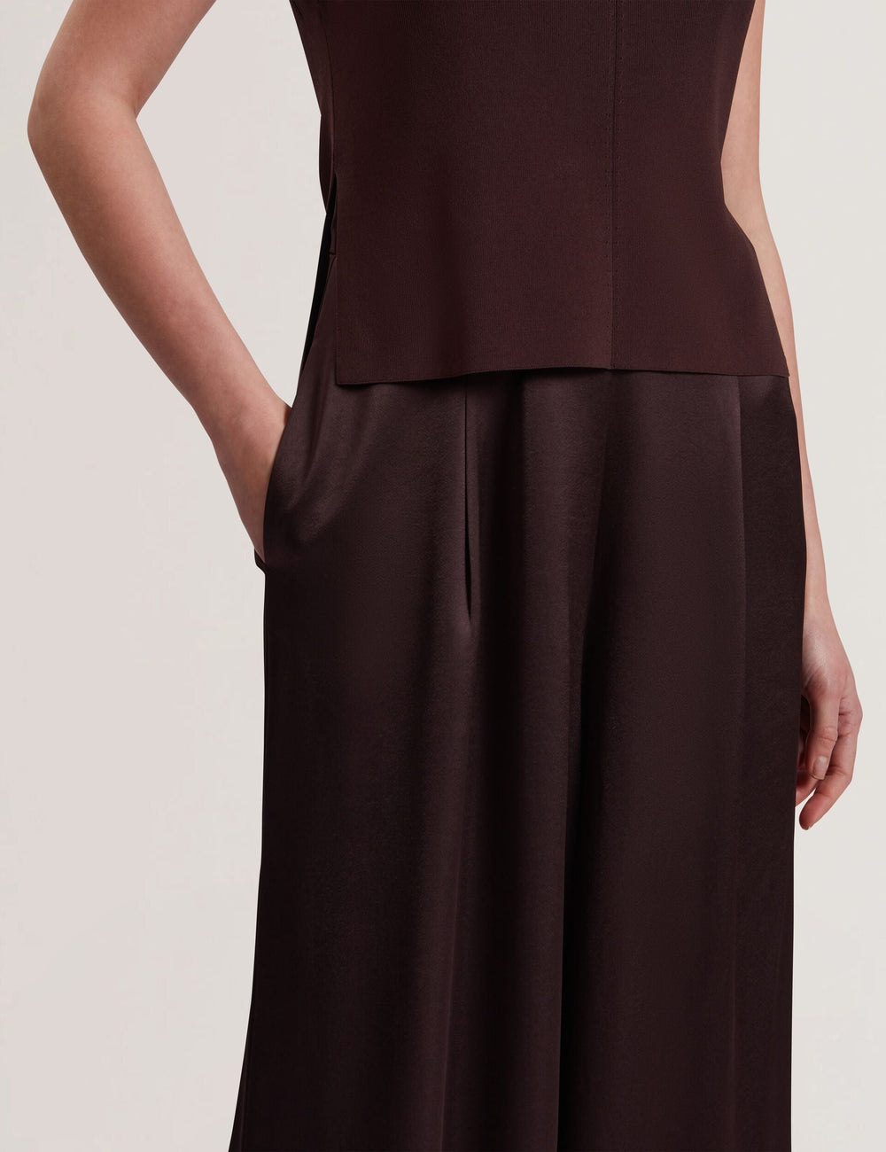Women RAYYNA - Wide Leg Satin Jumpsuit With Knitted Tank - Ted Baker