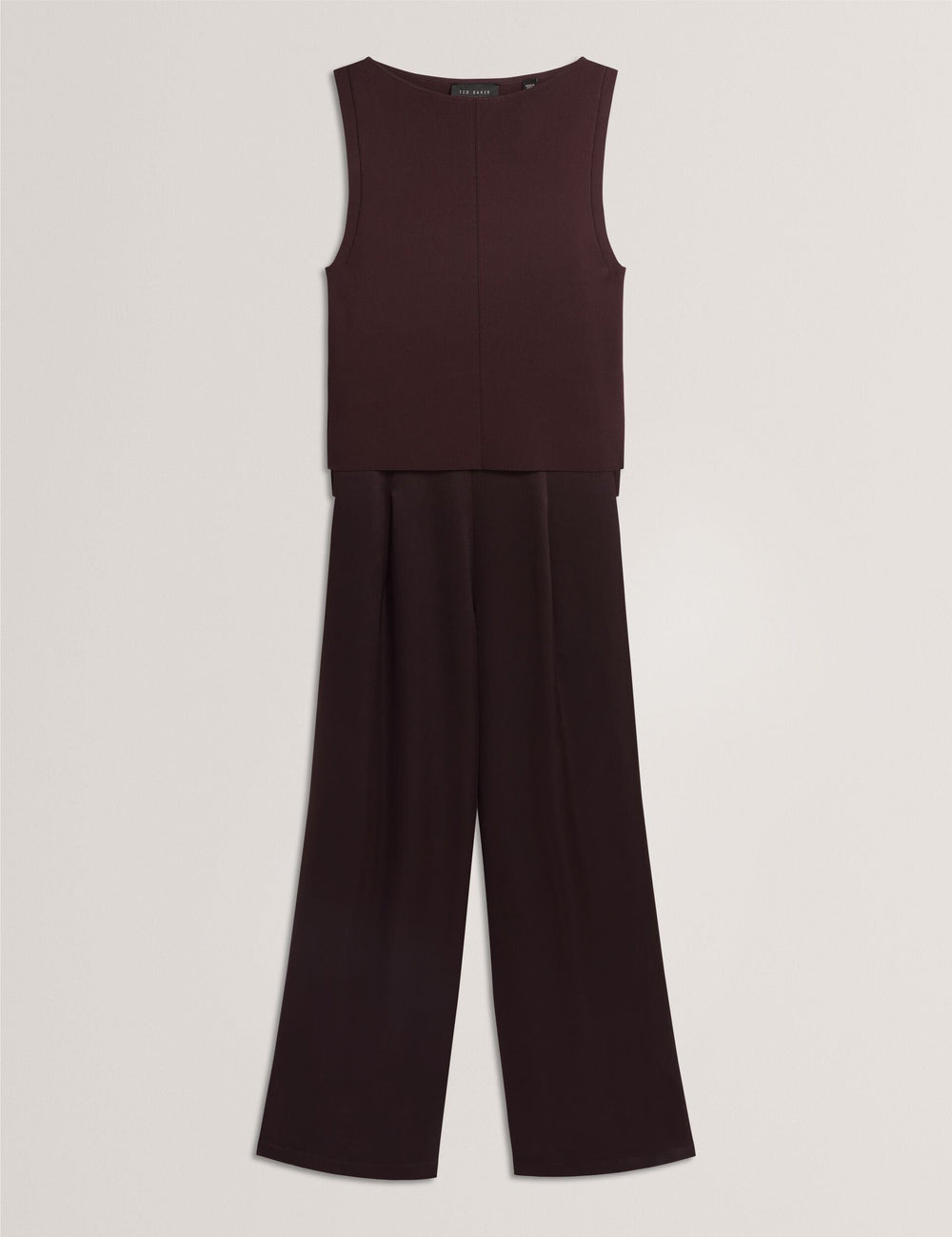 Women RAYYNA - Wide Leg Satin Jumpsuit With Knitted Tank - Ted Baker