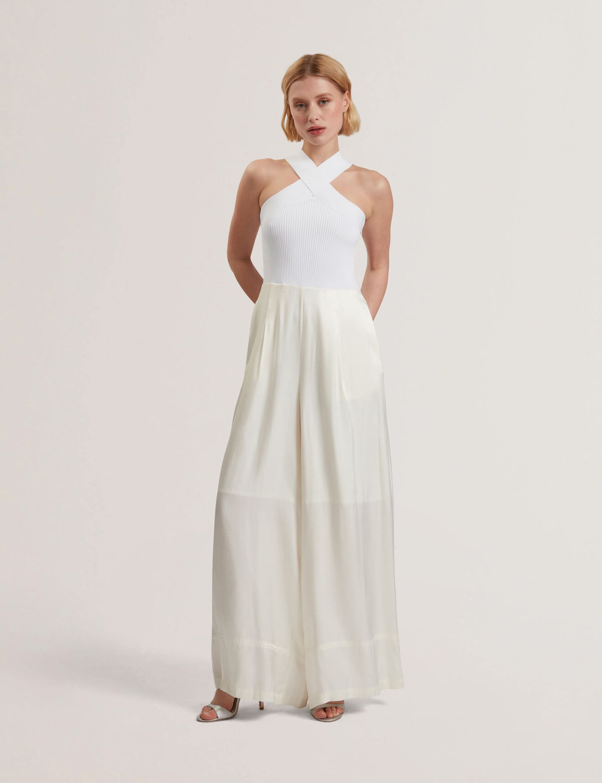 Women BAIBLU - Halter Neck Knit Bodice Jumpsuit - Ted Baker