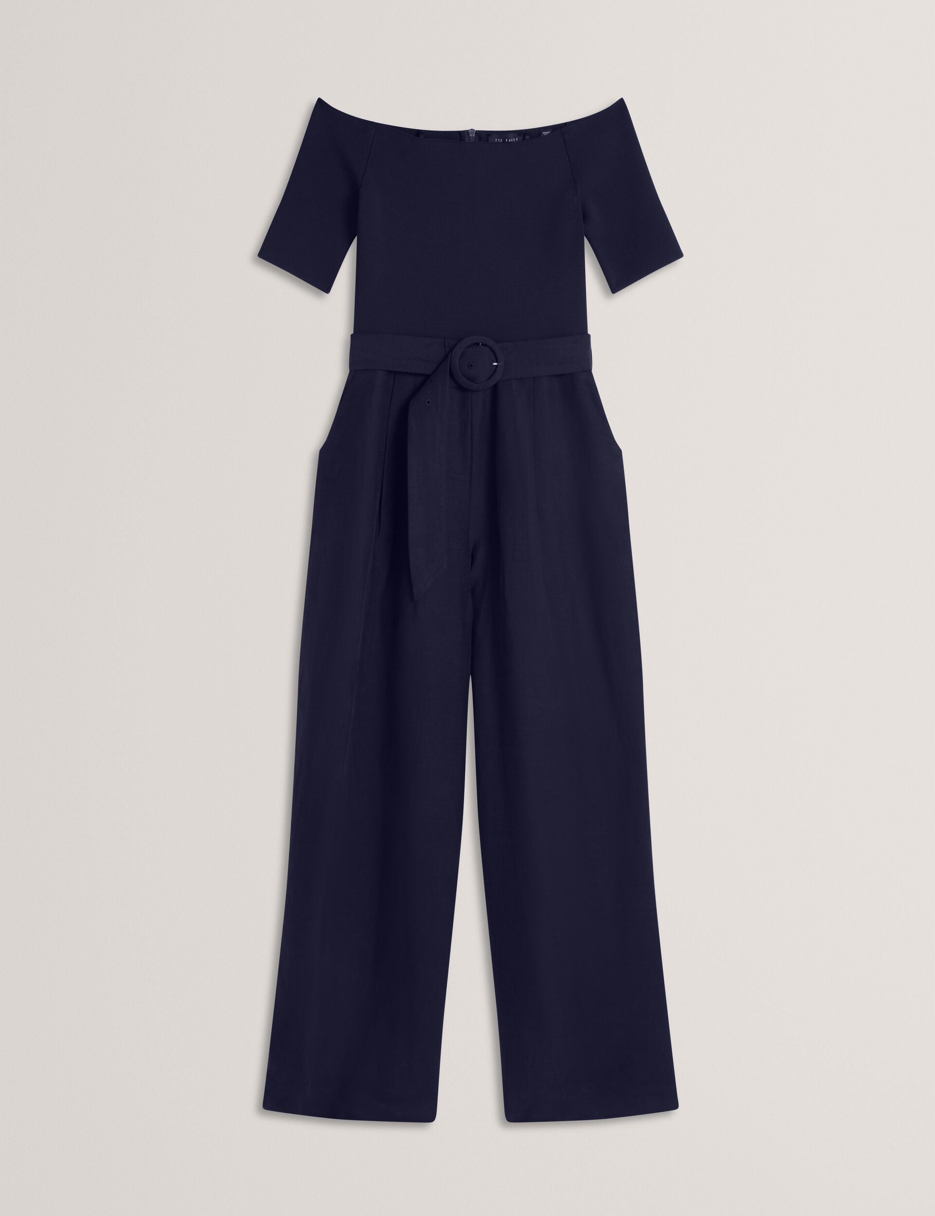 Women ANGELIY - Bardot Knit Top Wide Leg Belted Jumpsuit - Ted Baker