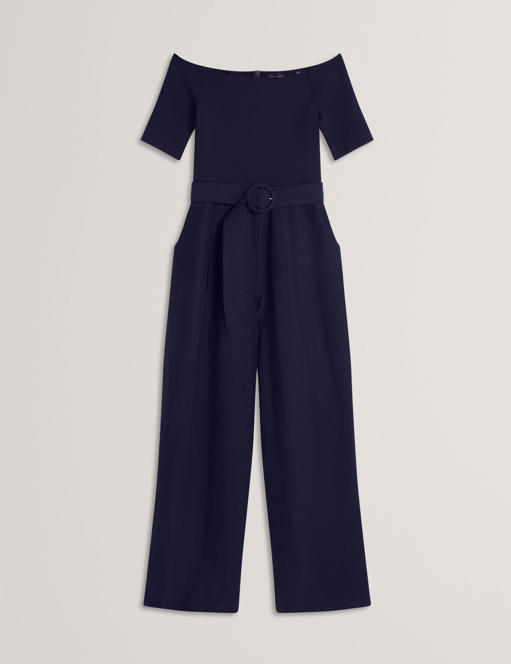 Women ANGELIY - Bardot Knit Top Wide Leg Belted Jumpsuit - Ted Baker
