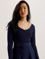 Women AGATEA - Off Shoulder Belted Wide Leg Jumpsuit - Ted Baker
