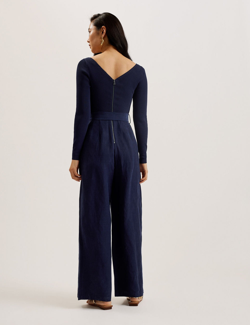 Women AGATEA - Off Shoulder Belted Wide Leg Jumpsuit - Ted Baker