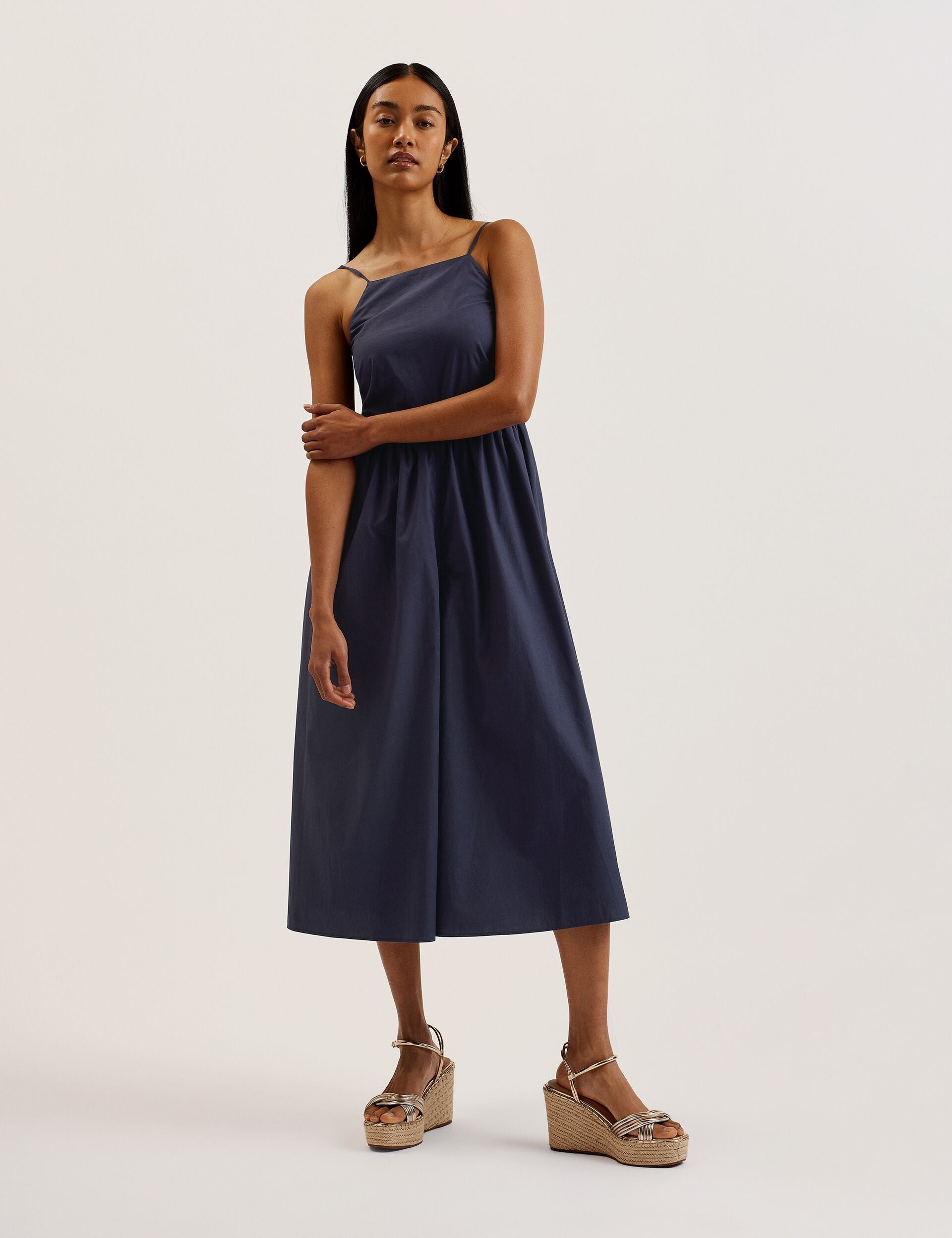 Women EZE - Squared Neck Strappy cross over Jumpsuit - Ted Baker